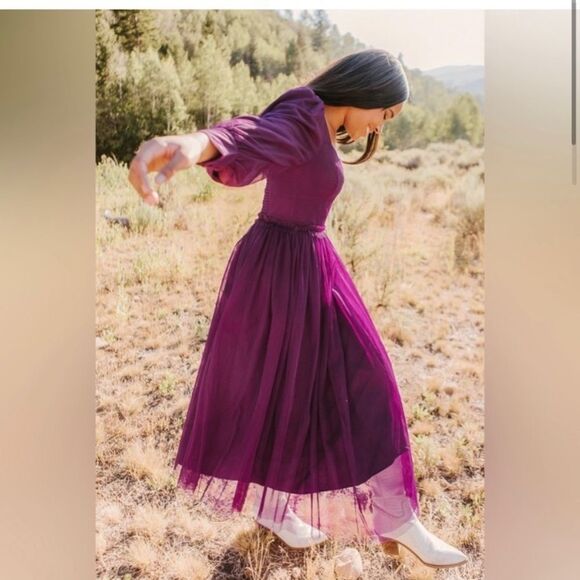 NWT Ivy City Co Florence Tulle Dress Plum size Large - Picture 4 of 13